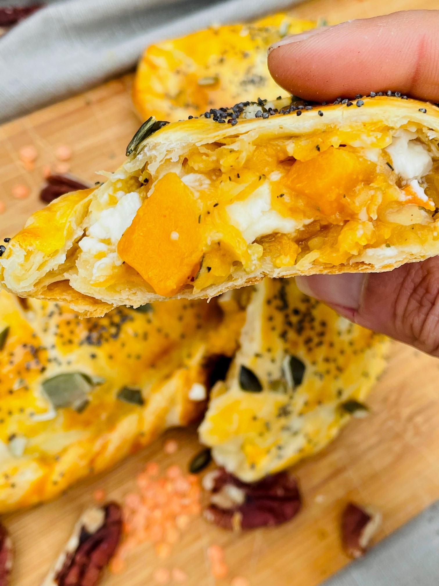 Chaussons Butternut, Lentilles corail, Feta 13
