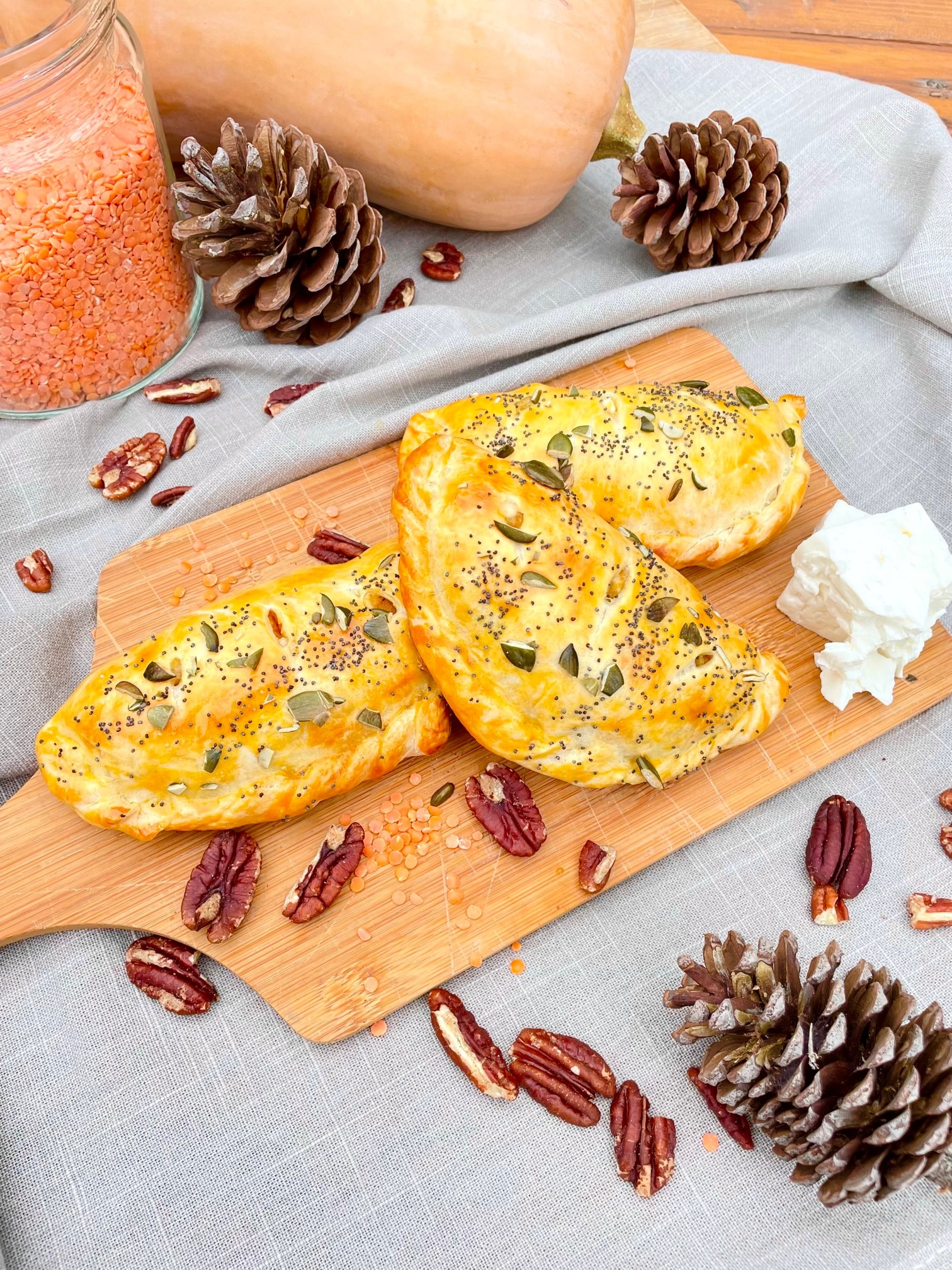 Chaussons Butternut, Lentilles corail, Feta 7