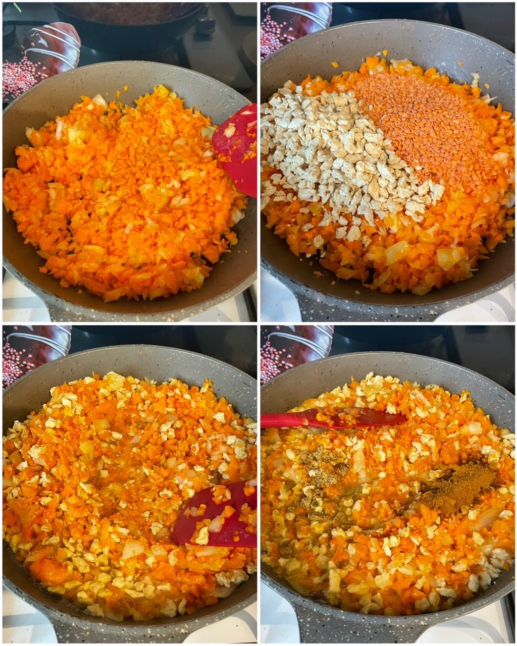 Parmentier Patate Douce, Coco, Lentilles Corail et Carottes 2
